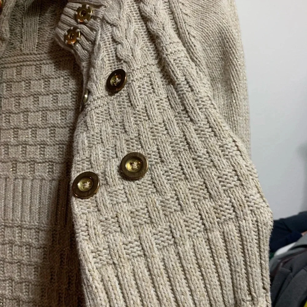 Kaisley Cardigan Sweater, Being Gold
